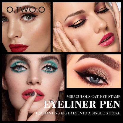 Eyeliner Stamp Black Liquid Eyeliner Pen Waterproof Fast Dry Double-ended Eye Liner Pencil Make-up for Women Cosmetics