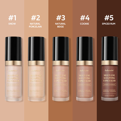 5-Color Waterproof Concealer Matte High Coverage Oil-Control Foundation For Acne Scars And Dark Circles Cosmetics